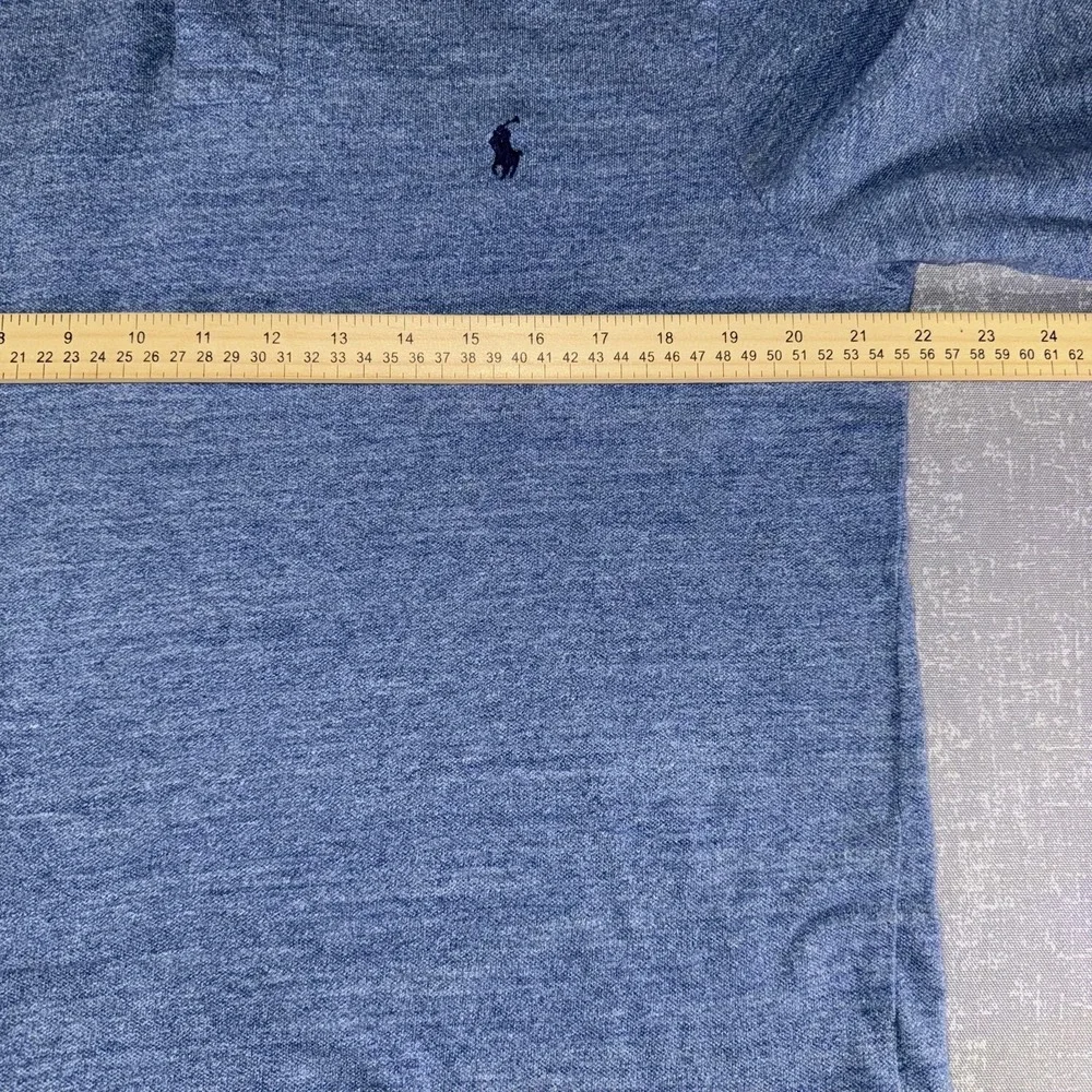 Polo Ralph Lauren Polo Shirt Mens XL Blue Long Sleeve Slim Fit Knit Casual